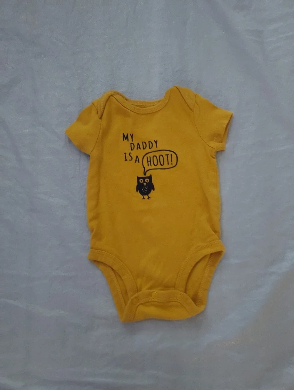 Carter's Yellow Baby Bodysuit with Owl 'My Daddy Is A Hoot' Graphic